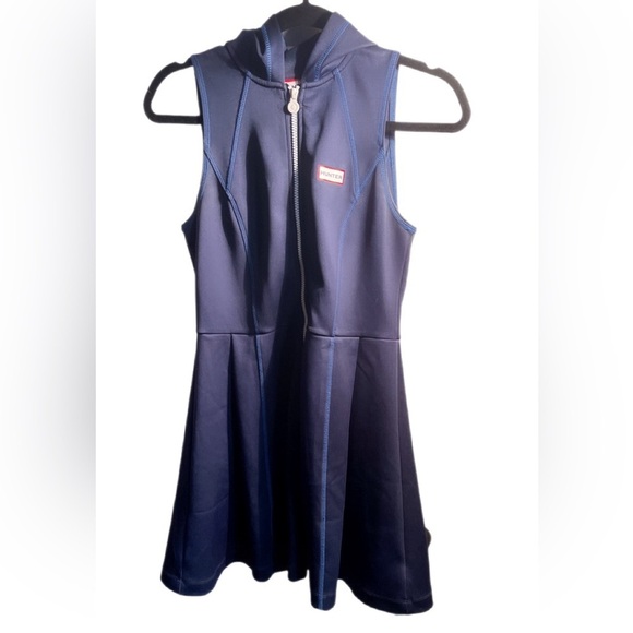 Hunter X Target full zip flared blue hooded mini casual Trendy polyester dress S - Picture 2 of 5